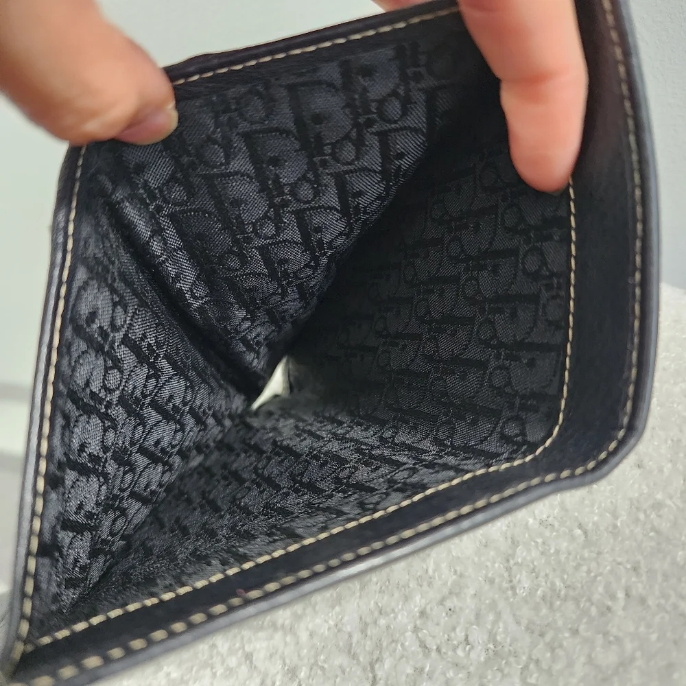 Dior Black Leather Wallet with Gold Accents